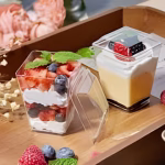 160ml Square Dessert Cup – Perfect for Elegant and Convenient Serving