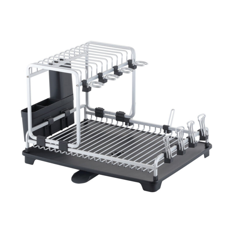 2-Tier Aluminum Dish and Glass Holder – Space-Saving & Stylish for Every Kitchen