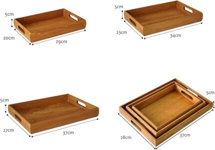3-Piece Rectangular Wooden Tray Set – Stylish & Functional for Every Occasion