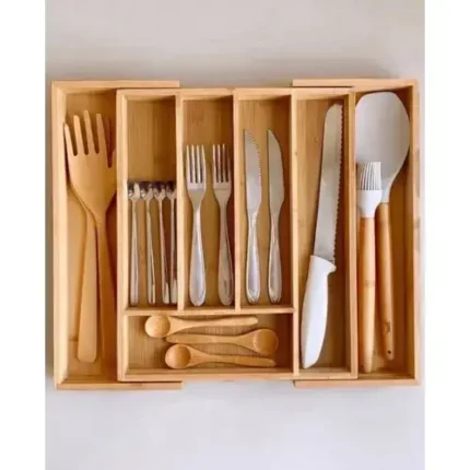 Bamboo Cutlery Expandable Drawer Storage Rack – Organize Your Kitchen with Style & Efficiency