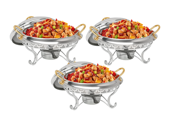 3-Piece Stainless Steel Chafing Dish Set – Durable & Stylish for Every Occasion