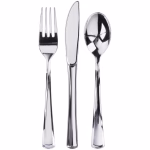 Silver Coated Disposable Plastic Cutlery – Stylish & Practical for Every Occasion