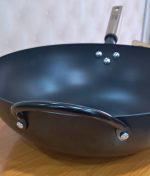 Black 36cm Nonstick Wokpan with Wooden Handle – Perfect for Stir-Fry and More