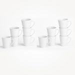 Set of 200ml White Porcelain Coffee Mugs i