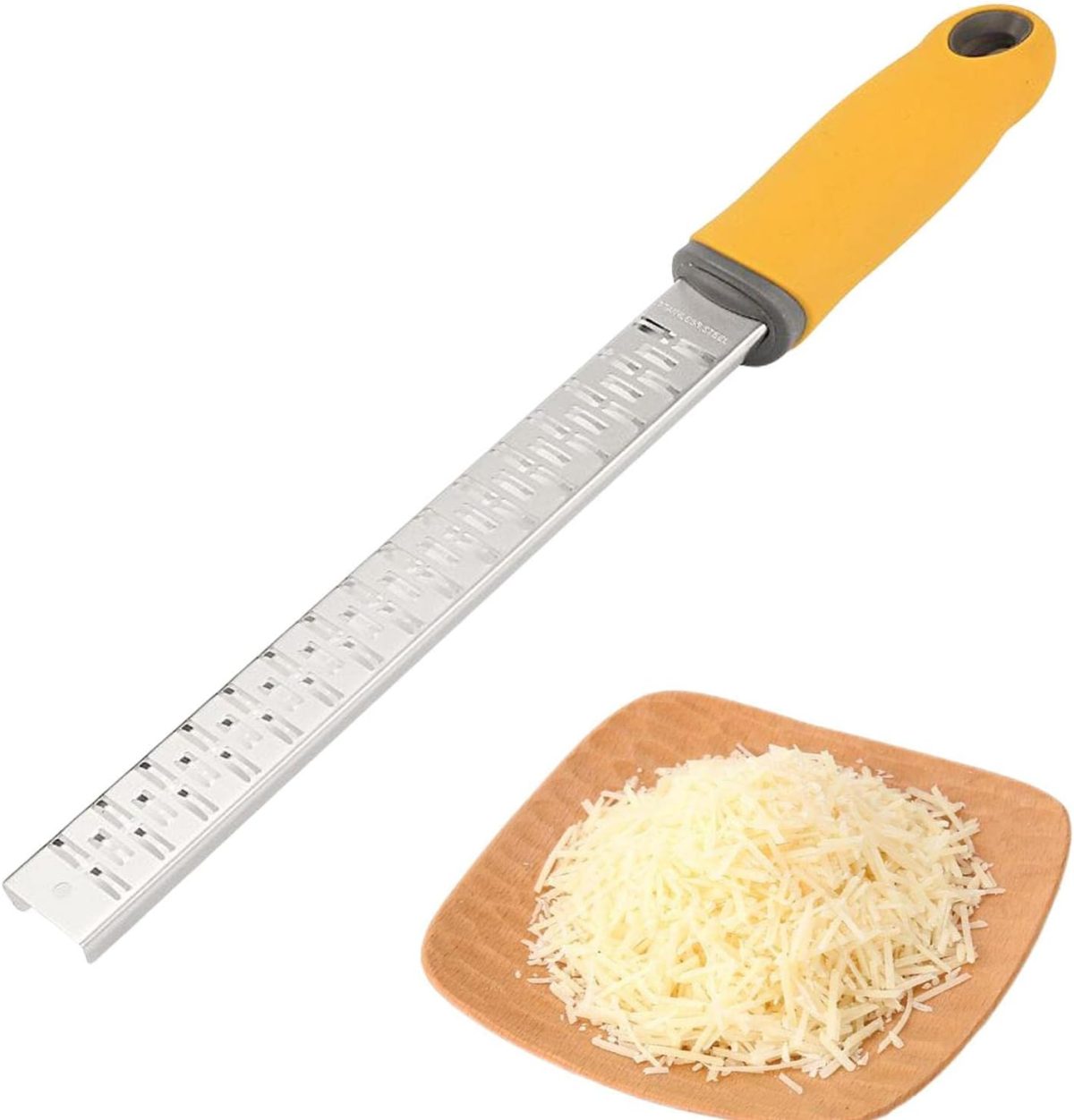 Cheese Grater and Lemon Zester Stainless Steel with Nonslip Ergonomic Handle