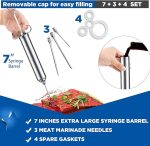 Meat Marinade Injector Kit with 3 Needles – Deep Flavor Infuser