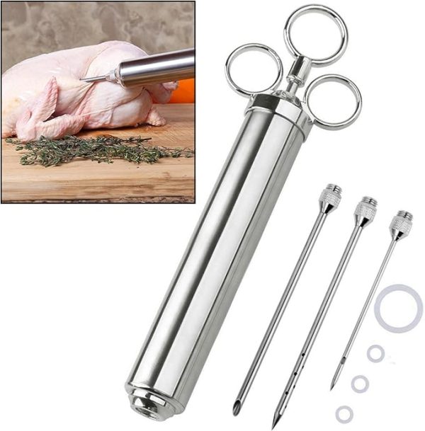 Meat Marinade Injector Kit with 3 Needles – Deep Flavor Infuser
