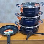 8pcs Set Orange Brand Nonstick Pot – Smart, Stylish & Effortless Cooking