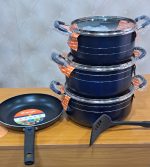 8pcs Set Orange Brand Nonstick Pot – Smart, Stylish & Effortless Cooking
