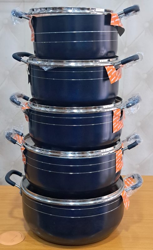 10pcs Set Orange Brand Nonstick Pots – Reliable Cookware for Everyday Use