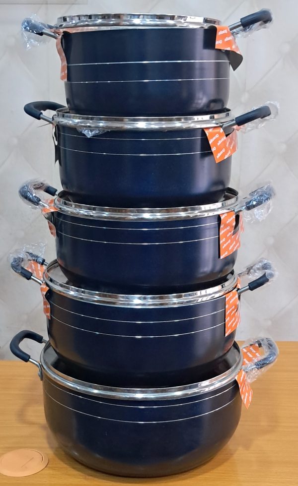 10pcs Set Orange Brand Nonstick Pots – Reliable Cookware for Everyday Use