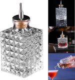 270ml Diamond Glass Bitters Bottle – Square, Leakproof & Stylish i
