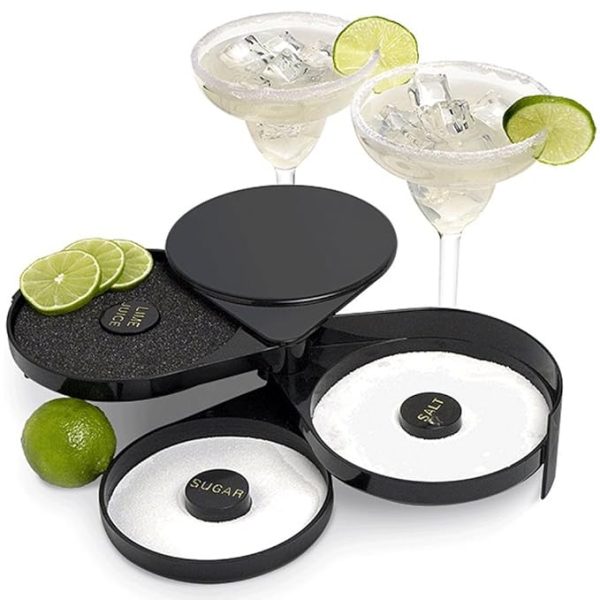 3-Tier Collapsible Bar Glass Rimmer – Cocktail Garnish Tool