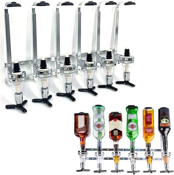 Wall-Mounted 6 Bottle Liquor Dispenser – Bar Organizer