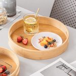 Round Bamboo Serving Tray with Handles – 35cm & 40cm Sizes