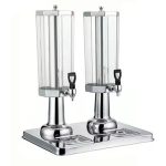 Stainless steel double juice dispenser 3 litres x 2 tanks