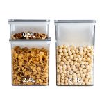 3pcs Airtight Acrylic Cereal & Food Storage Containers – BPA-Free