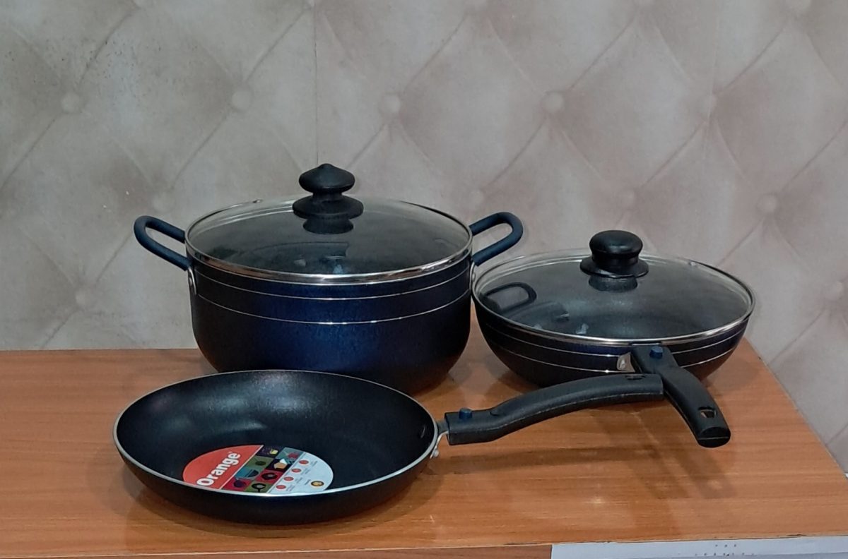 5pcs Nonstick Aluminum Cookware Set by Orange Brand – Pot, Saucepan & Frypan iii