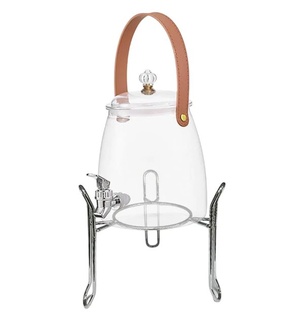 Acrylic Juice Beverage Dispenser – With Handle & Steel Stand