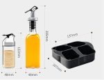 Oil & Vinegar Set with Salt & Pepper – 5-Piece Glass Dispenser iii