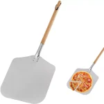 Stainless Steel Pizza Peel 40cm Wooden Handle, Pro-Grade