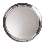 Large 50cm Stainless Steel Tray – Heavy-Duty, Round & Polished