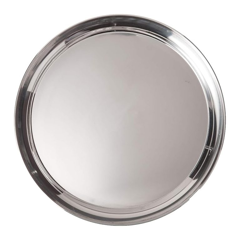 Large 50cm Stainless Steel Tray – Heavy-Duty, Round & Polished