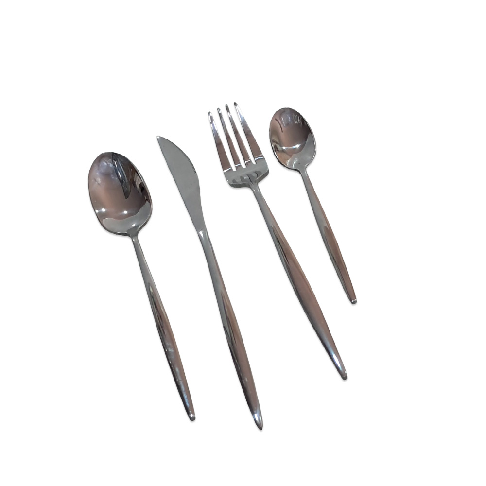 24pcs Silver Cutlery Set with Rotating Stand – Elegant & Durable i