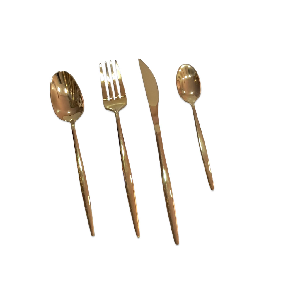 24-Piece Gold Cutlery Set with Rotating Stand – Luxury Dining i