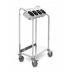 Stainless Steel Cutlery Trolley – 4 GN Tray Storage Cart