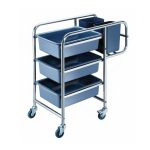 5-Compartment Cutlery Trolley with PP Trays – For Hotels & Kitchens