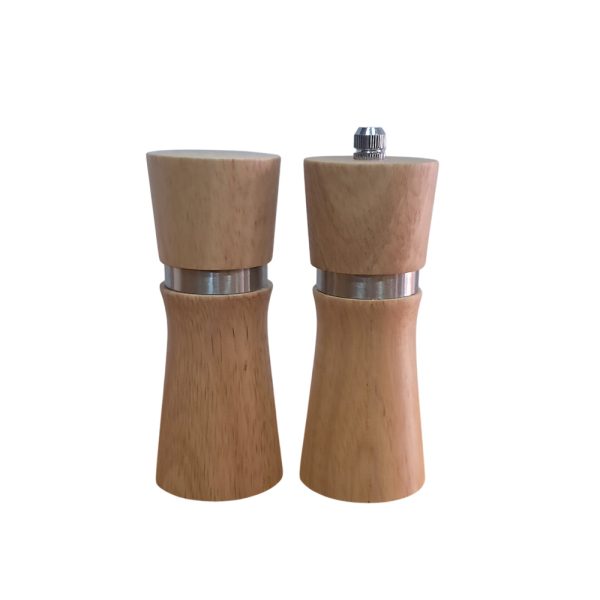 Wooden Pepper Mill & Salt Shaker Set – Ceramic Core Grinder