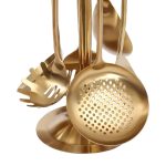Matte Gold Cooking Utensil Set with Stand – For Homes & Hotels iv