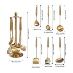 Matte Gold Cooking Utensil Set with Stand – For Homes & Hotels ii