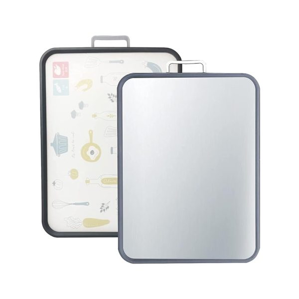 Double-Sided Stainless Steel & PP Cutting Board – Heavy-Duty Chopping Board for Kitchens & Hotels