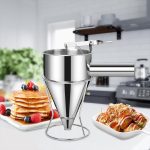 Stainless Steel Batter Dispenser with Stand – For Pancakes, Waffles & Cupcakes (Home & Bakery Use) i
