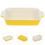 Yellow Enamel Baking Dish 30×20cm – Stylish Oven-Safe Tray for Homes & Kitchens i