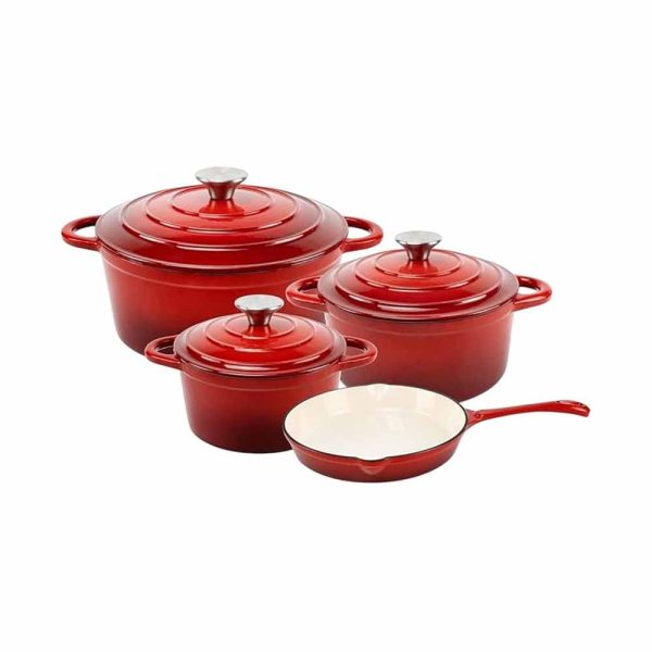 7-Piece Cast Iron Cookware Set for Homes & Hotels