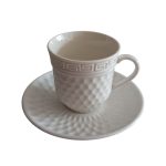 13pcs Embossed Coffee Cup Set with Stand – For Homes & Cafés i