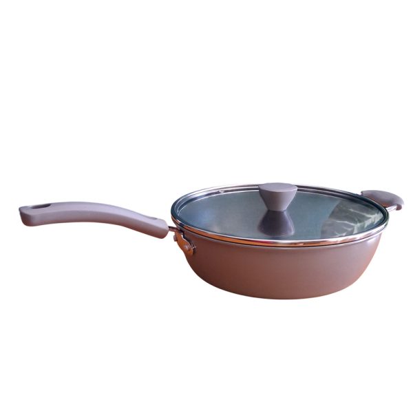 30cm Deep Nonstick Frypan with Glass Lid – For Home & Professional Kitchens