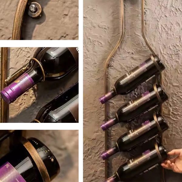 4-Compartment Wine Wall Rack – Ideal for Homes, Bars & Hotels