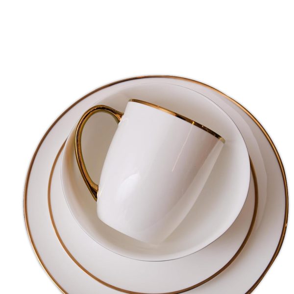 16pcs Gold & White Dinner Set – Elegant Tableware for Homes & Hotels