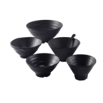 Black Melamine Japanese Noodle Bowl for Restaurants & Homes 1