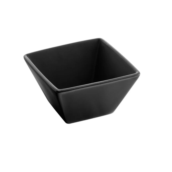 Black Melamine Square Soup Bowl 15cm for Hotels & Kitchens