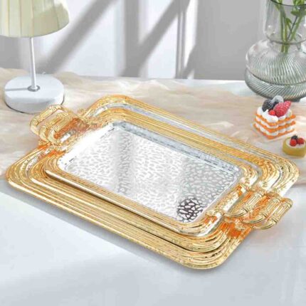 Luxury Gold Serving Tray – Elegant Tray for Homes, Hotels & Events ii