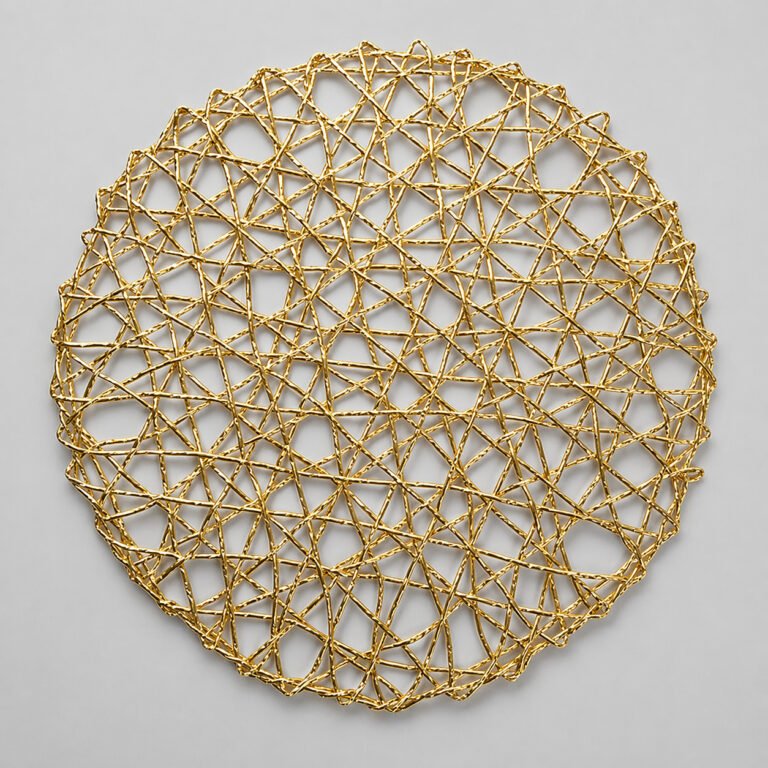 Gold Net Placemats Set (6pcs) – Elegant Dining, Lasting Impression