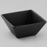 Black Melamine Square Soup Bowl 15cm – Modern Durability for Everyday Serving