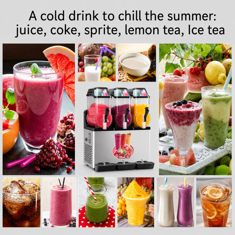 3 Tank Industrial Slush Machine – Maximum Flavor, Maximum Performance i
