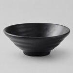 Black Melamine Japanese Noodle Bowl – Authentic Style, Professional Strength