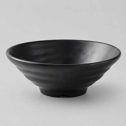Black Melamine Japanese Noodle Bowl – Authentic Style, Professional Strength